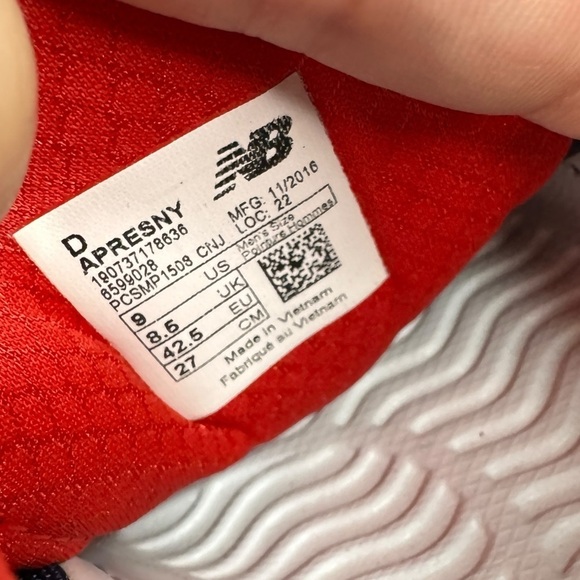 NEW New Balance Apres Navy Red White Mens 9 D Athletic Shoes APRESNY - Picture 8 of 9